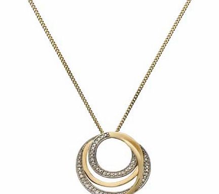Unbranded 9ct Gold Plated Sterling Silver Diamond Circle