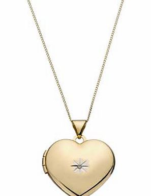 Unbranded 9ct Gold Plated Sterling Silver Diamond Locket