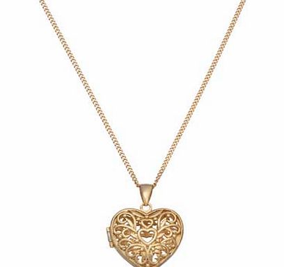 Unbranded 9ct Gold Plated Sterling Silver Filigree Heart