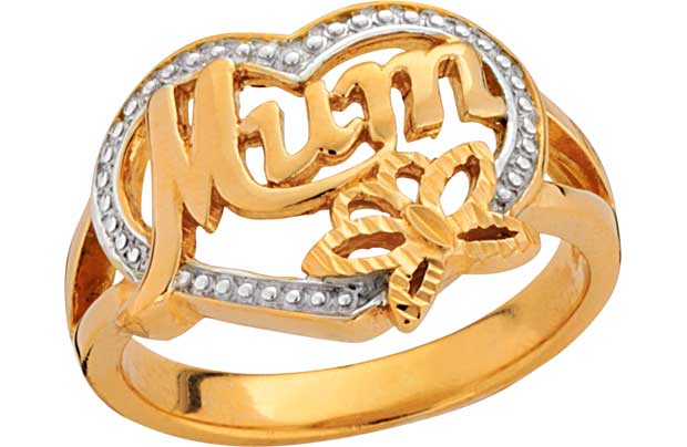 Unbranded 9ct Gold Plated Sterling Silver Mum Heart