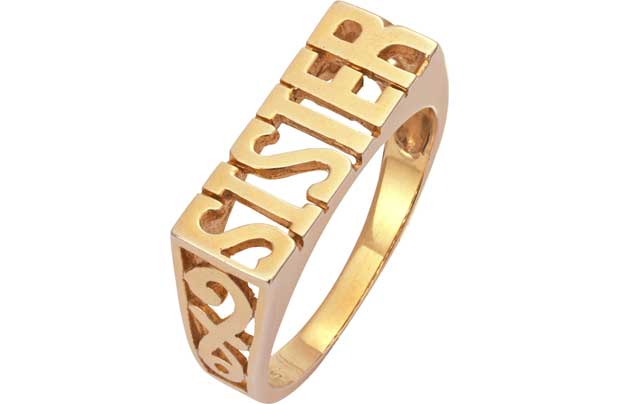 Unbranded 9ct Gold Plated Sterling Silver Sister Ring