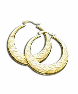9ct Gold Pringle Style Creoles