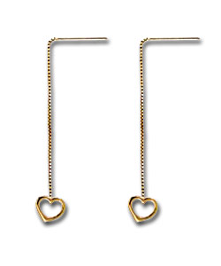 9ct Gold Pull Through Heart Drops