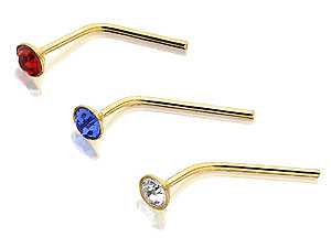 Unbranded 9ct-Gold-Red-White-And-Blue-Crystal-Nose-Stud-Set-074561