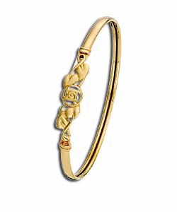 9ct Gold Rennie Mackintosh Style Clip Bangle