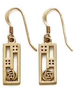 9ct Gold Rennie Mackintosh Style Drops