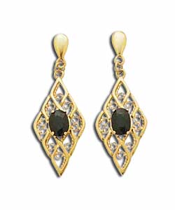 9ct Gold Sapphire and Filligree Drops