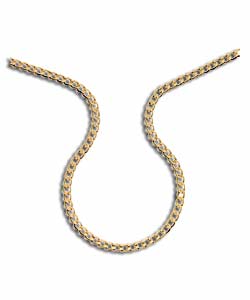 9ct Gold Solid Diamond Cut 46cm/18in Curb Chain