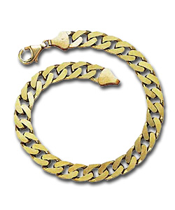 9ct Gold Solid Mens Curb Bracelet