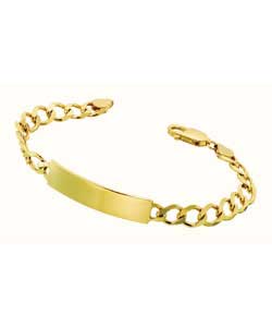 9ct Gold Solid Personalised Curb Bracelet