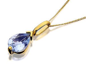 Unbranded 9ct-Gold-Solitaire-Aquamarine-Pendant-And-Chain-188294