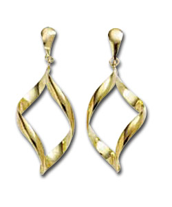 9ct Gold Spiral Drops