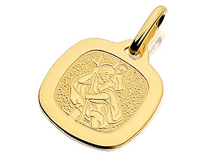 Unbranded 9ct-Gold-Square-St.-Christopher-Pendant--13mm-075334