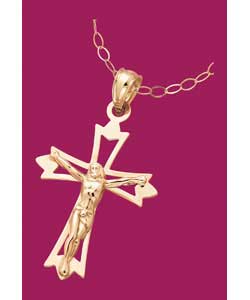 9ct Gold Tapered Crucifix Pendant