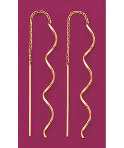 9ct Gold Twist Pull Through Drop Earrings