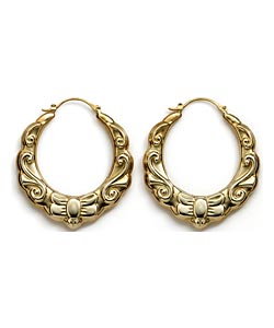 9ct Gold Victorian Style Bow Creoles