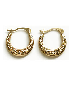 9ct Gold Victorian Style Creoles