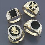 9ct. Onyx Diamond Set Eagle Ring