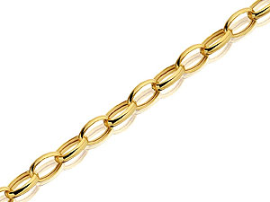 Unbranded 9ct Oval 4mm Wide Link Belcher Chain 18` -
