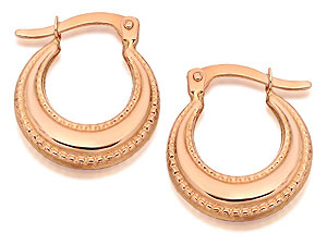 Unbranded 9ct Rose Gold Creole Earrings - 074165