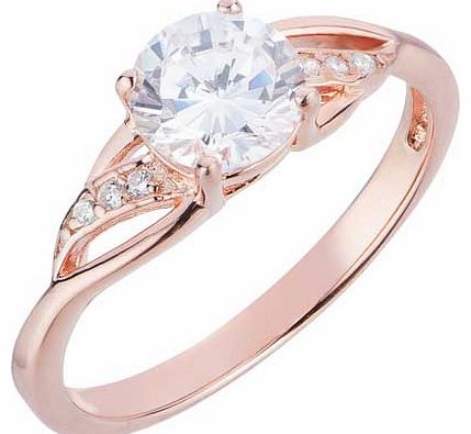 Unbranded 9ct Rose Gold Plated Silver CZ Crossover
