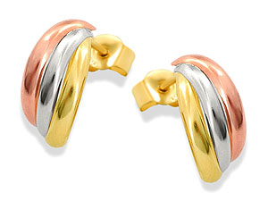 Unbranded 9ct Three Colour Gold Russian Wedding Ring