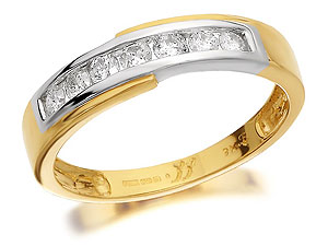 Unbranded 9ct Two Colour Gold And Channel Set Diamond Half