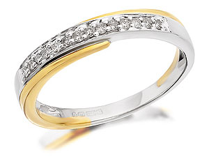 Unbranded 9ct-Two-Colour-Gold-And-Diamond-Crossover-Half-Eternity-Ring-046626