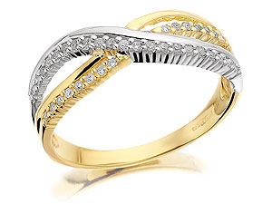 Unbranded 9ct Two Colour Gold And Diamond Crossover Ring