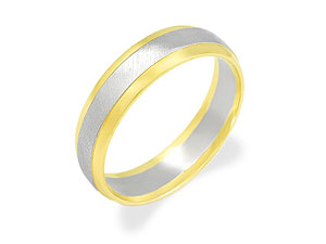 Unbranded 9ct Two Colour Gold Banded Brides Wedding Ring