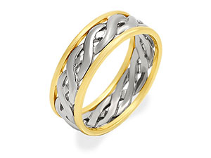 Unbranded 9ct Two Colour Gold Brides Weave Wedding Ring
