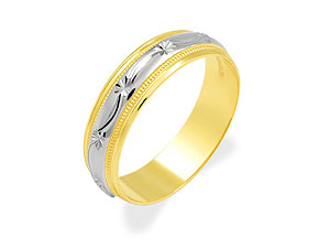 Unbranded 9ct Two Colour Gold Brides Wedding Ring 184390-L