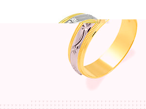 Unbranded 9ct Two Colour Gold Brides Wedding Ring 184390-R