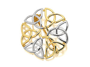 Unbranded 9ct Two Colour Gold Celtic Style Brooch 079207