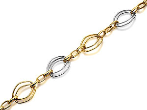Unbranded 9ct-Two-Colour-Gold-Chunky-Double-Link-Bracelet-076416
