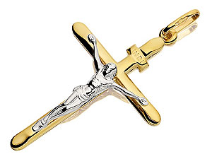Unbranded 9ct Two Colour Gold Crucifix - 186307