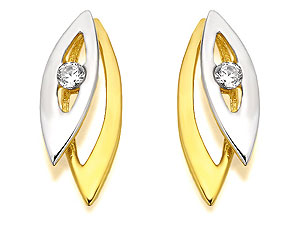 Unbranded 9ct Two Colour Gold Cubic Zirconia Double