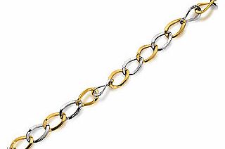 Unbranded 9ct Two Colour Gold Curb Link Bracelet 7.5`` -
