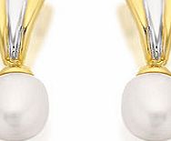 Unbranded 9ct Two Colour Gold Curved Fan And Freshwater