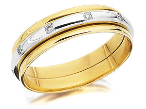 Unbranded 9ct Two Colour Gold Diamond Set Revolving Brides