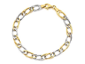 Unbranded 9ct Two Colour Gold Double Link Bracelet 7.5``