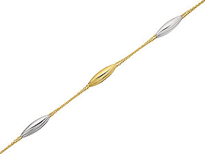 Unbranded 9ct Two Colour Gold Dumbell And Chain Link