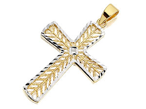 Unbranded 9ct Two Colour Gold Filigree Cross - 186317