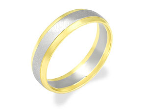 Unbranded 9ct Two Colour Gold Grooms Wedding Ring 184233-R