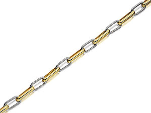 Unbranded 9ct Two Colour Gold Long Links Bracelet 078048