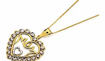 Unbranded 9ct Two Colour Gold Mum Heart Pendant And Chain