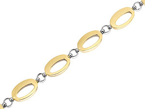 Unbranded 9ct Two Colour Gold Oval Form Bracelet - 078050