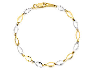 Unbranded 9ct Two Colour Gold Oval Link Bracelet