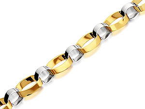 Unbranded 9ct Two Colour Gold Ovals And Circles Bracelet -