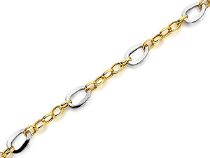 Unbranded 9ct Two Colour Gold Ovals And Loops Bracelet